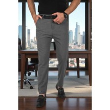 RizzUP Erkek Antrasit Italyan Kesim Likralı Spor Pantolon Esnek Kumaş Bilek Boy Boru Paça Klasik Pantolon 2502005