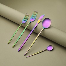 Karaca Orion Çok Renkli 6 Kişilik 30 Parça Çatal Kaşık Bıçak Takımı