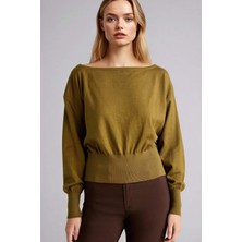 DeFacto Regular Fit Kayık Yaka Ribana Detaylı Triko Basic Kazak G9721AX26SP