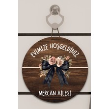 Shelife Dijital Baskı Ahşap, Kurdele Desenli, Kişiye Özel Kapı Süsü, Duvar Süsü