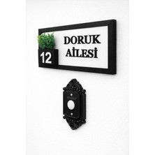 Shelife Kişiye Özel Ahşap Kapı Isimliği Çiçekli – 10X20 cm Mdf Dekoratif Kapı Tabelası