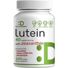 Deal Supplement  Lutein And Zeaxanthin 40MG Per Serving, 300 Softgels Plus Astaxanthin, Omega-3s,  Phospholipids Non-Gmo.
