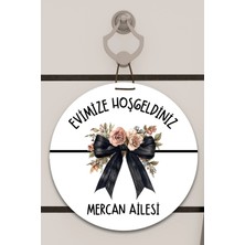 Shelife Dijital Baskı Beyaz, Kurdele Desenli, Kişiye Özel Kapı Süsü, Duvar Süsü