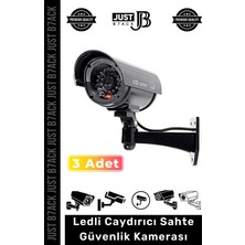 Just B7ack #sahtekamera Ev Ofis Iş Yeri Bahçe Gece Görüşlü Pilli Ledli Caydırıcı Güvenlik Kamerası 3 Adet