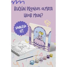 Mind & Play Saray Prensesi Temalı Çocuk Tuval Boyama Seti | Tuval + 6 Renk Akrilik Boya + Fırça