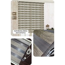 YS Perde Tasarım Modern Soft Bambu Kahverengi Zebra Stor Perde , Alüminyum Kasalı Yüksek Kaliteli - Kahve SBZ2065/V07