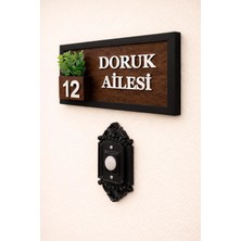 Shelife Kişiye Özel Ahşap Kapı Isimliği Çiçekli – 10X20 cm Mdf Dekoratif Kapı Tabelası