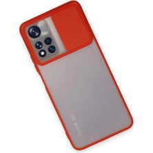 Najmaddin Newface Xiaomi Redmi Note 11T Kılıf Palm Buzlu Kamera Sürgülü Silikon - Kırmızı