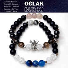 Herkimer Doğaltaş Orijinal Doğaltaş Oğlak Burcu Erkek Bileklik Kombini