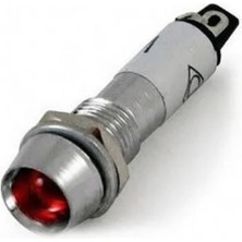 YLZ 24V GÖZ LAMBASI KIRMIZI LEDLİ (METAL) (8 MM)