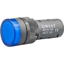 GWEST 24V GÖZ LAMBASI MAVİ LEDLİ (19 MM)