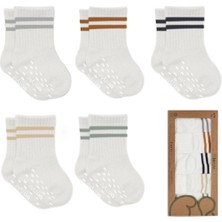 Nacario Mey Ithalat® 5'li Penye Kaymaz Çember Soket Çorap 10122 Ekru