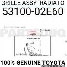 TŞT Toyota Corolla Ön Panjur Nikelaj Bandlı 2018 (Oem No:  53100-02E60)