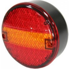 Sertplas 24V Stop Lambası Yuvarlak (Ledli) (3 Fonksiyonlu) (Kırmızı-Sarı) (140*80 Mm)