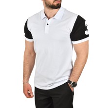 Rizzup Erkek Beyaz Dar Kesim Pamuklu Polo Yaka Tişört Slim Fit Nefes Alan Kıvrılmaz Polo Yaka Tişört 2503022