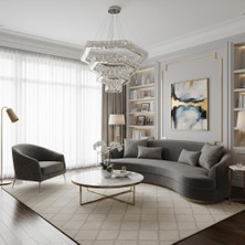 Elizim Home Lighting Kadem Kristal Taşlı 4 Katlı Ledli Avize