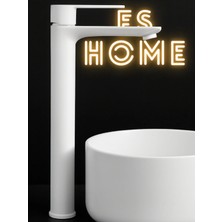 Beyaz Premium Banyo Çanak Lavabo Bataryası Musluğu Lüx Sabit Lavabo Bataryası