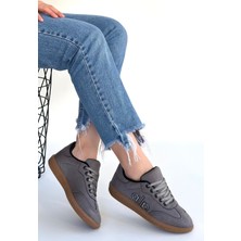 DMR Elegance Lendo Gri Süet Bağcıklı Spor Ayakkabı