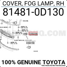 TŞT Toyota Yaris Ön Sis Lamba Kapağı Sağ 2011- (Oem No:  814810D130)