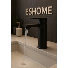 Aerolux Premium Sıcak Soğuk Sabit Gövdeli Banyo Lavabo Bataryası Black Seri