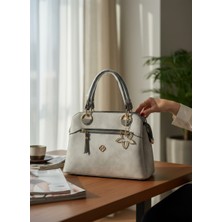 Pololiza %100 Raven Hakiki Deri Görünümlü 3 Gözlü Lüks Kadın Çantası - Günlük ve Şık Tasarım - Omuz Askılı