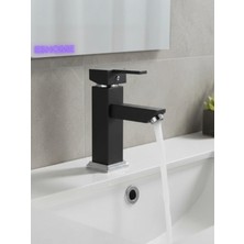 Elite Edition Lüx Kare Sabit Banyo Lavabo Bataryası Pirinç Ağır Malzeme