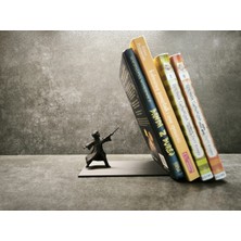 Casey Store Dekoratif Büyücü Figürlü Kitap Tutucu - Sihirli Kitap Desteği (Siyah Siluet)