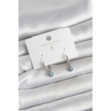 Efe Avm Minimal Nazarlı Model Gümüş Renk Zirkon Taşlı Kadın Küpe - Lisinya