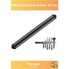 Terrien Home Serisi Mutfak Mıknatıslı Duvar Metal Eşya ve Bıçak Askısı 55 cm Şık Güçlü Pratik Dekoratif