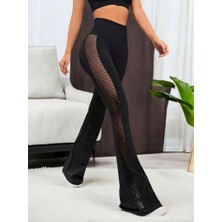 Giyimodam Kadın Yüksek Bel Yandan File Görünümlü Dalgıç Tayt