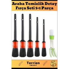 Terrien Smart Seri Özel Üretim Araba Temizlik Detay Fırçası 5+1 Set Uzun Kıllı Farklı Alanlarda Kullanım