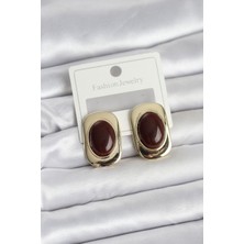 Efe Avm Kahverengi Renk Kare Model Vintage Kadın Küpe - Lisinya