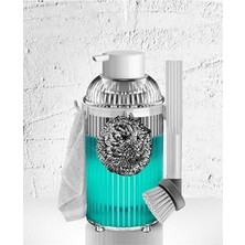 Velora Mutfak Bulaşık Temizlik Seti Havlu Askısı Fırça Sabunluk Füme 3369