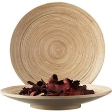 Velora Hultet Dekoratif Ahşap Bambu Tabak 30CM Çap