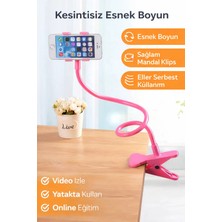 Eco Lounge Pembe Akrobat Telefon Tutucu Oynar Başlıklı 60 cm Spiral Masa Yatak Araç Uyumlu