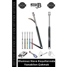 Just B7ack #esnekçakmak Islak Rüzgar Olumsuz Hava Koşullarında Yanabilen Metal Dayanıklı Şarjlı Esnek Çakmak