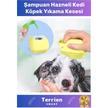 Terrien Seri Şampuan Hazneli Çok Kullanışlı Yumuşak Silikon Malzemeli Esnek Kedi Köpek Yıkama Kesesi