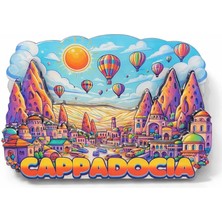 K-Yonlineticaret Kapadokya Temalı Ahşap Buzdolabı Magneti Model 4