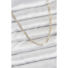 K-Yonlineticaret cm 14K Gold Renk Pirinç Ataç Zincir Kadın Kolye