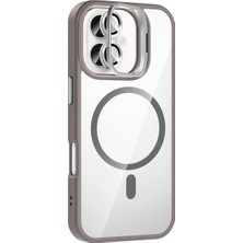 Herşeytrend Joko Apple Iphone 16 Plus Remim Lensli Magsafe Standlı Kapak - Titan Gri