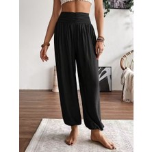 Gökyüzü Moda Kadın Yüksel Bel Yoğun Büzgü Detaylı Aerobin Pantolon