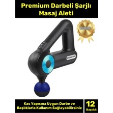 Terrien Premium Seri Darbeli Şarjlı 12 Başlıklı Etkili Sessiz Kablosuz Kullanışlı Kolay Pratik Masaj Aleti