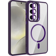 Herşeytrend Joko Samsung Galaxy S25 Remim Lensli Magsafe Standlı Kapak - Derin Mor