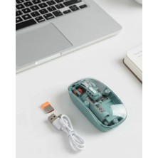 K-Yonlineticaret Pilli Kablosuz Mouse Bluetooth ve USB Uyumlu Sessiz Tıklama