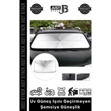 Just B7ack #güneşlik Titanyum Gümüş Kaplama Çantalı Uv Geçirmez Güçlü Dayanıklı Araç Içi Cam Şemsiye Güneşlik