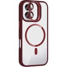 Herşeytrend Joko Apple Iphone 17 Remim Lensli Magsafe Standlı Kapak - Bordo