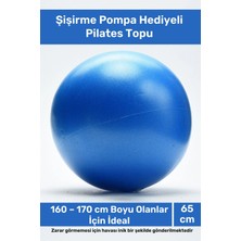 Terrien Deluxe Seri Pilates Yoga Egzersiz Topu 65 cm Pompa Hediyeli Fitilli Kalın Yüksek Kalite Dayanıklı