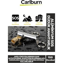 Carlburn Özel Tasarım Paslanmaz Çelik Kamp Deprem Spor Stadyum Yangın Uyarı Alüminyum Sos Düdük Anahtarlık