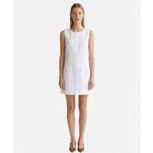 Yargıcı A Form Kayık Yaka Kolsuz Kol Elbise