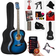 Midex RG-550BL Pack Mavi 40 İnç Akustik Gitar Seti 4/4 Yetişkin